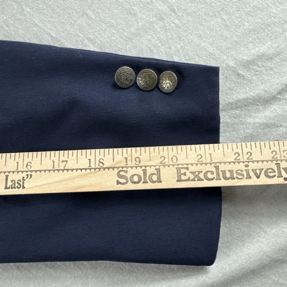 Oscar de la Renta 100% Wool Blazer Mens 42S Blue Sport Coat Dress Jacket Preppy